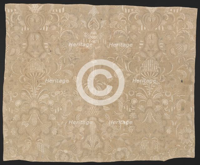 Fragment of Embroidered Cloth, 1700s. Creator: Unknown.