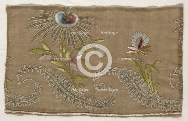 Fragment of Embroidery, 18th century. Creator: Unknown.