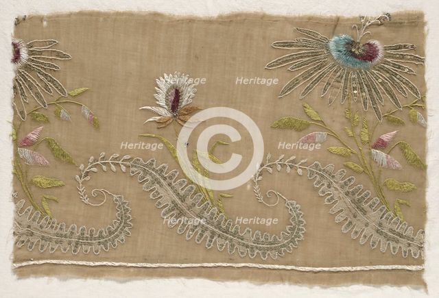 Fragment of Embroidery, 18th century. Creator: Unknown.