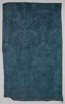 Fragment of Figured Silk for Upholstery, 1700-1750. Creator: Unknown