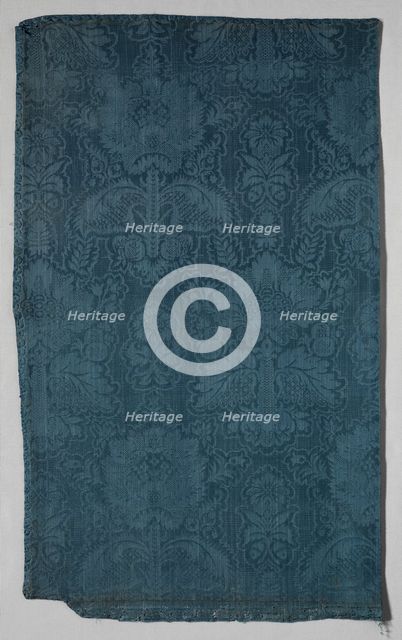 Fragment of Figured Silk for Upholstery, 1700-1750. Creator: Unknown.