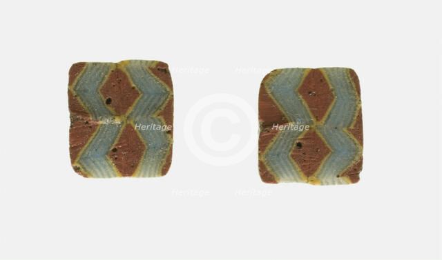 Fragment of Inlays Depicting a Zig-zag Pattern, 1st century BCE-1st century CE. Creator: Unknown.