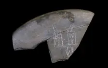 Fragment of inscribed stone bowl, c3285 BC