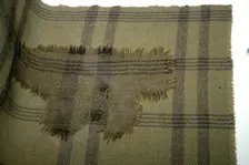 Fragment of oven cloth, and reconstruction, from Halstatt, Austria. Celtic Iron Age