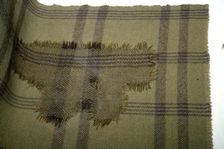 Fragment of oven cloth, and reconstruction, from Halstatt, Austria. Celtic Iron Age