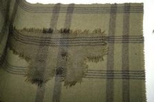 Fragment of oven cloth, and reconstruction, from Halstatt, Austria. Celtic Iron Age