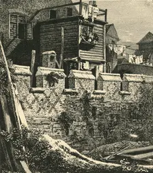 Fragment of London Wall at St. Giles Cripplegate 1812, (1925). Creator: John Thomas Smith
