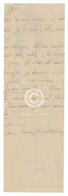 Fragment of Long Inscription, c. 1895. Creator: Paul Gauguin.