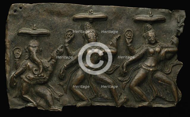 Fragment of Mother Goddesses (Matrika) Panel with Ganesha, 10th/11th century. Creator: Unknown.