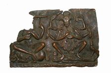 Fragment of Mother Goddesses (Matrika) Panel with Indrani and Chamunda, 10th/11th century. Creator: Unknown