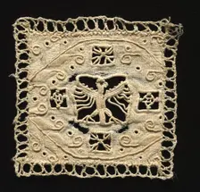Fragment of Needlepoint (Cutwork) Lace, 17th century. Creator: Unknown