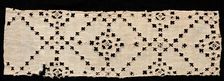 Fragment of Needlepoint (Cutwork) Lace, late 17th century. Creator: Unknown