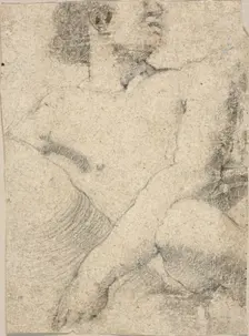 Fragment of Seated Male Nude, 1600/1699. Creator: Unknown