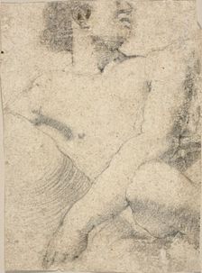 Fragment of Seated Male Nude, 1600/1699. Creator: Unknown