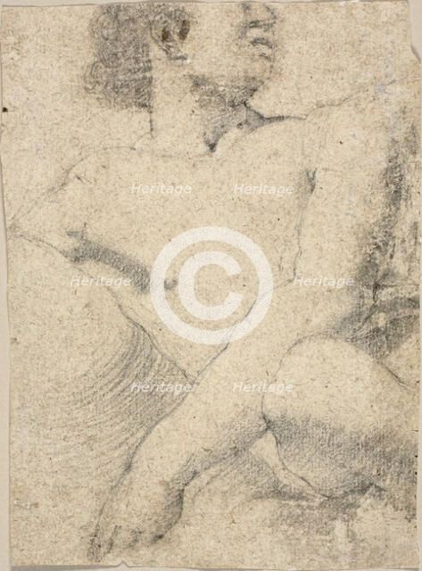 Fragment of Seated Male Nude, 1600/1699. Creator: Unknown.