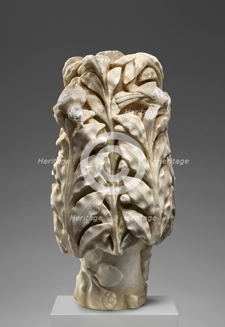Fragment of Shaft with Laurel Branches and Birds, late 1st-early 2nd century A.D. Creator: Unknown.
