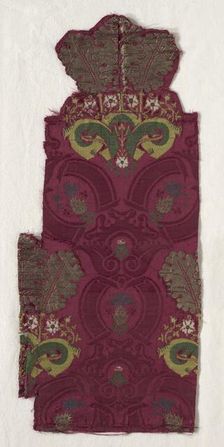 Fragment of Silk Textile, 18th century. Creator: Unknown