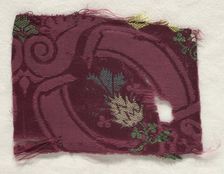 Fragment of Silk Textile, 18th century. Creator: Unknown