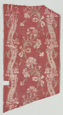 Fragment of Silk Brocade, 18th century. Creator: Unknown