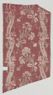 Fragment of Silk Brocade, 18th century. Creator: Unknown