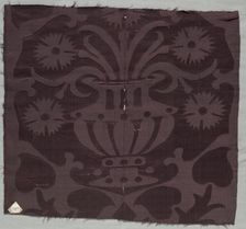 Fragment of Silk Damask Textile, 1500s. Creator: Unknown