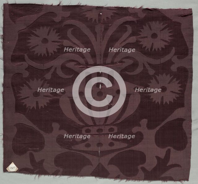 Fragment of Silk Damask Textile, 1500s. Creator: Unknown.