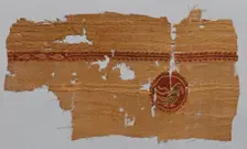 Fragment of Square Ornament with a Bird, 600s - 700s. Creator: Unknown