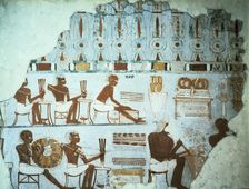 Fragment of painted plaster from the tomb of Sebekhotep, from Thebes, Egypt, 18th Dynasty, c1400 BC