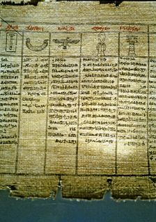 Fragment of papyrus in the Book of the Dead of Zed