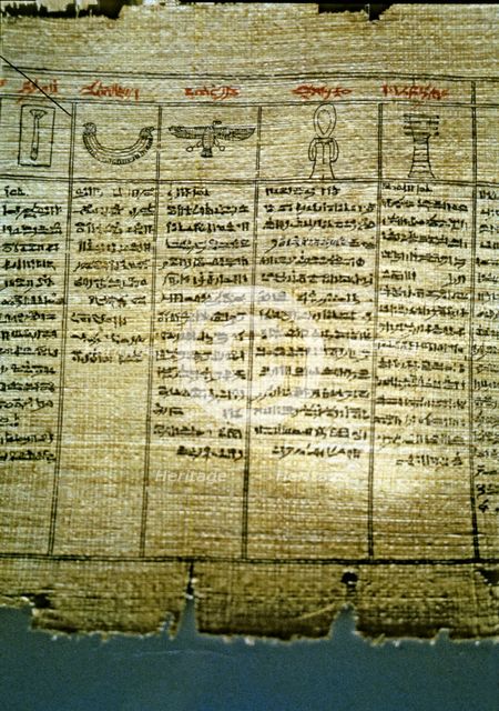 Fragment of papyrus in the 'Book of the Dead of Zed'.