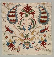 Fragment of Pillow Cover or Panel of Bedspread, 1800s. Creator: Unknown