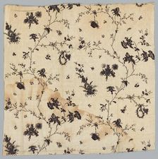 Fragment of Printed Cotton, 1775. Creator: Unknown