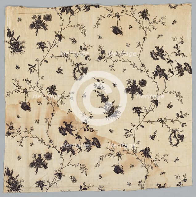 Fragment of Printed Cotton, 1775. Creator: Unknown.