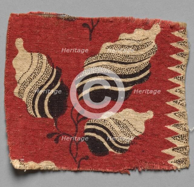 Fragment of Printed Cotton, 18th century. Creator: Unknown.