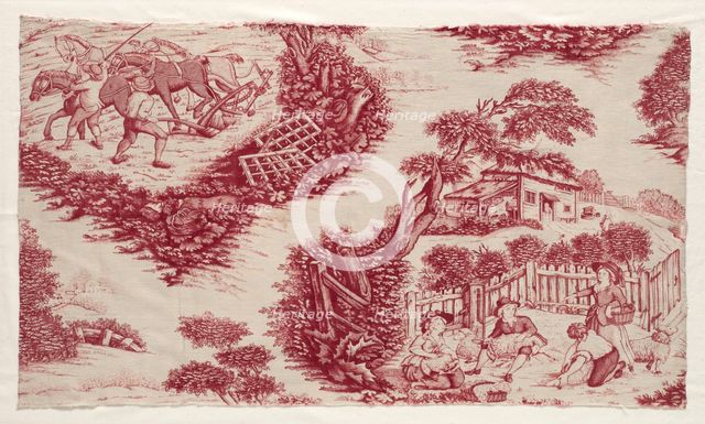 Fragment of Printed Cotton, c. 1785 - 1790. Creator: Unknown.