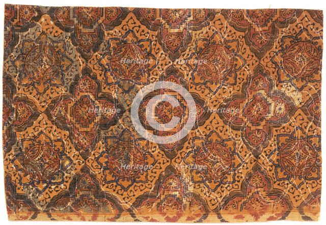 Fragment of Printed Fabric (Sarasa?), 1868-1900. Creator: Unknown.