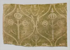 Fragment of Printed Linen, German, 15th century. Creator: Unknown