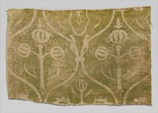 Fragment of Printed Linen, German, 15th century. Creator: Unknown