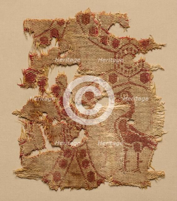 Fragment of roundels with single bird, 700s. Creator: Unknown.