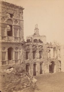Fragment of ruins Krzyztopór Castle, Ujazd, around 1890. Creator: Unknown
