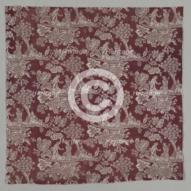 Fragment of Woodblock Printed Cotton, 1770. Creator: Unknown.