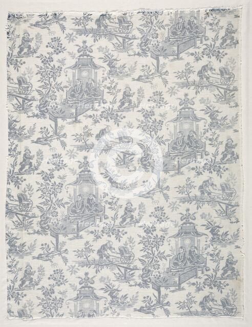 Fragment of Woodblock Printed Cotton, c. 1770. Creator: Unknown.