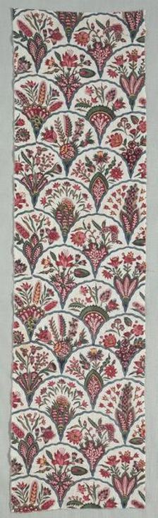 Fragment of Woodblock Printed Cotton, c. 1775. Creator: Unknown