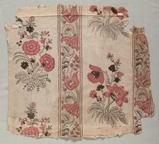 Fragment of Woodblock Printed Linen, c. 1798. Creator: Unknown