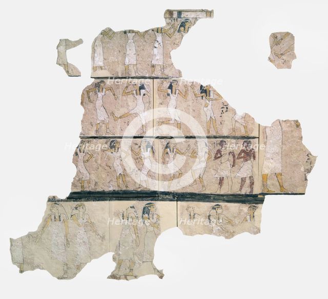 Fragment of wallpainting from the Tomb of the Dancers, XVIIth Dynasty (c1630-c1540 BC). Artist: Unknown.