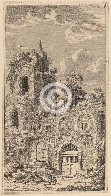 Fragment of the Old City Wall at San Giovanni Laterano, 1764. Creator: Franz Edmund Weirotter.