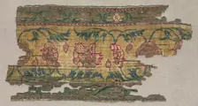 Fragment of the Border of a Velvet Carpet, 16th century. Creator: Unknown