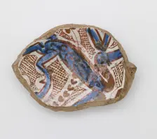 Fragment of the foot of a bowl, early 13th century. Creator: Unknown