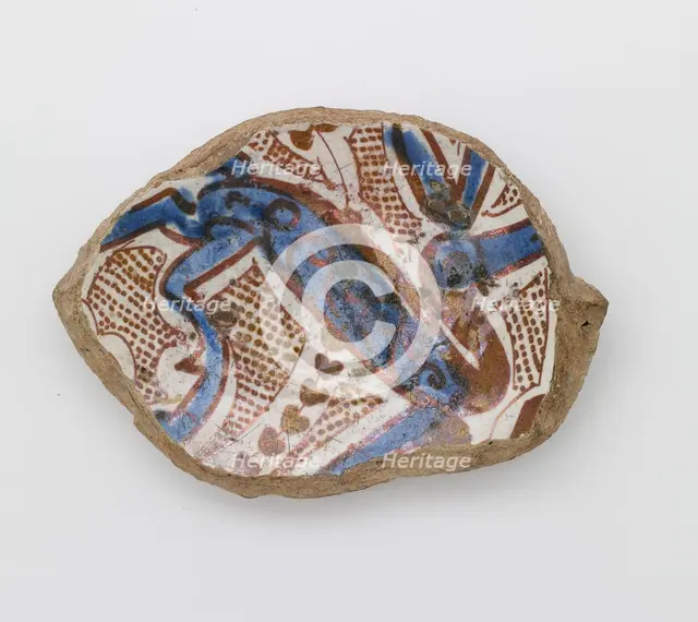 Fragment of the foot of a bowl, early 13th century. Creator: Unknown.