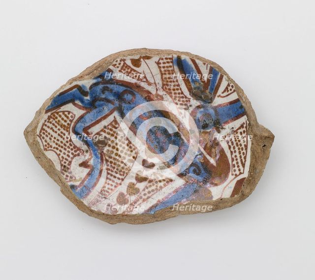 Fragment of the foot of a bowl, early 13th century. Creator: Unknown.